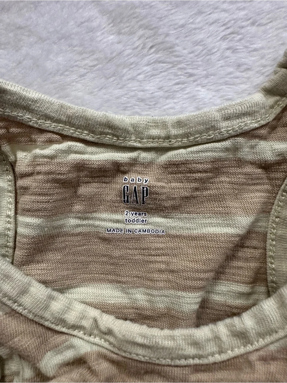 Baby Gap Striped Sleeveless Tank Dress New Sand Beige Toddler Girls Size 2T